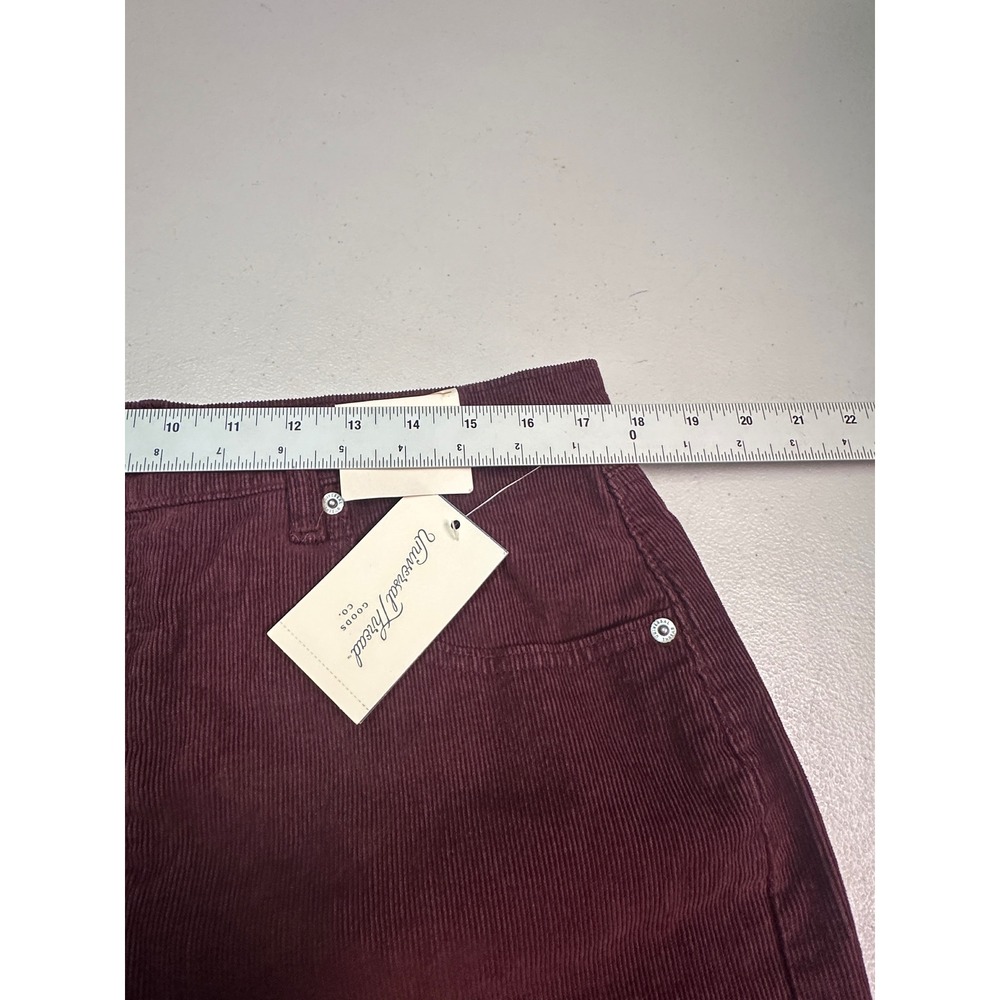 Universal Thread Burgundy Corduroy Easy Barrel High Rise Pants 14R New - Picture 3 of 7
